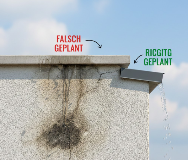 Tropfkante an der Attika falsch geplant