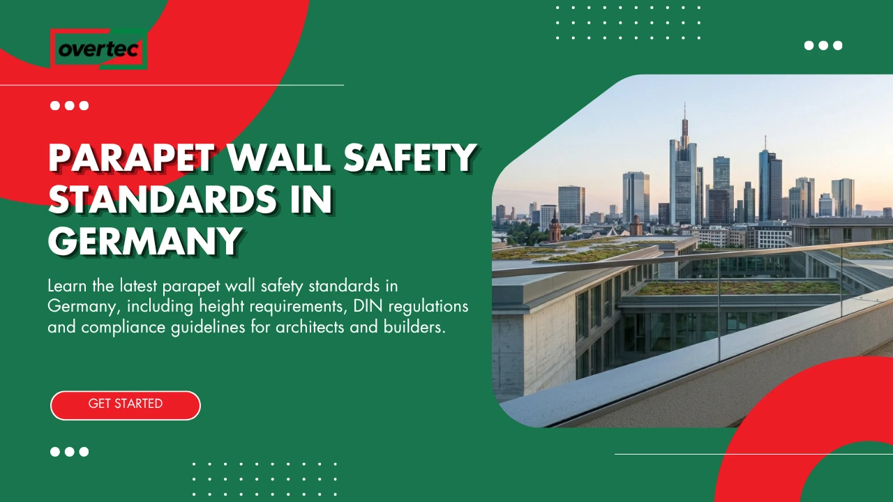What are the latest safety standards for parapet walls in German building codes