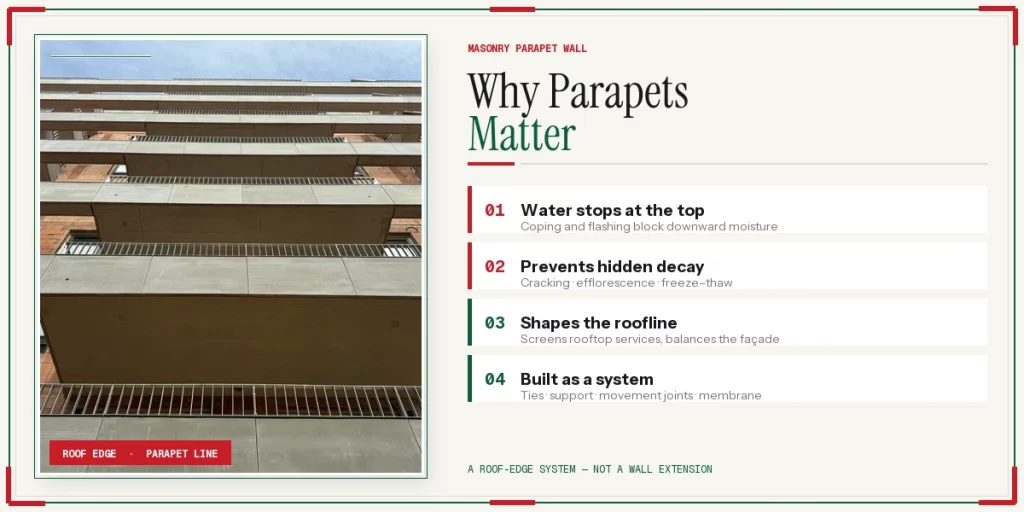 masonry parapet wall design