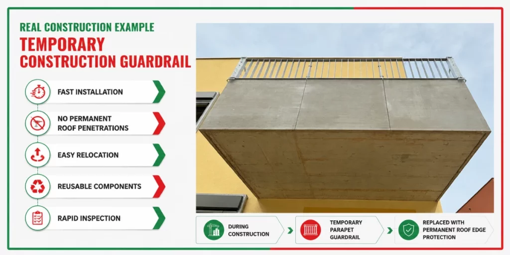 parapet wall guardrail system